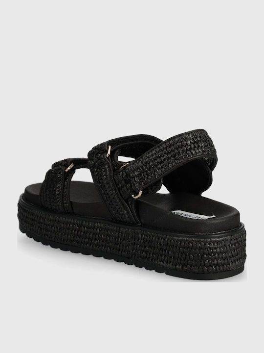 Bigmona Γυναικεία Σανδάλια Flatforms Μαύρα