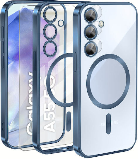 Θήκη Samsung Galaxy A55 5g Electro Magsafe Μπλε + Γυαλί Οθόνη