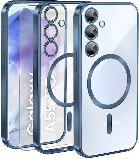 Θήκη Samsung Galaxy A55 5g Electro Magsafe Μπλε + Γυαλί Οθόνη