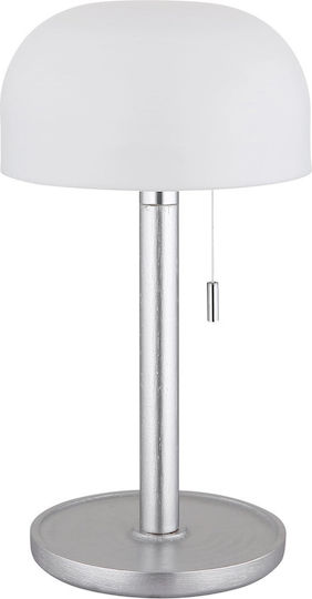 Globo Lighting Πορτατίφ LED με Λευκό Καπέλο και Ασημί Βάση