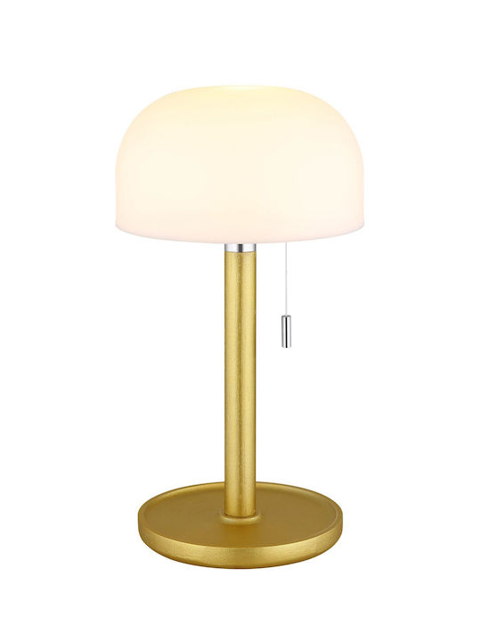 Globo Lighting Table Lamp with White Shade and Gold Base