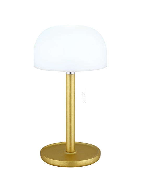 Globo Lighting Table Lamp with White Shade and Gold Base