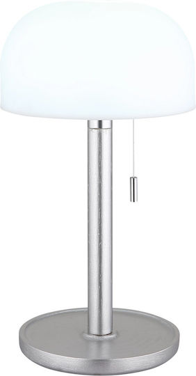 Globo Lighting Πορτατίφ LED με Λευκό Καπέλο και Ασημί Βάση