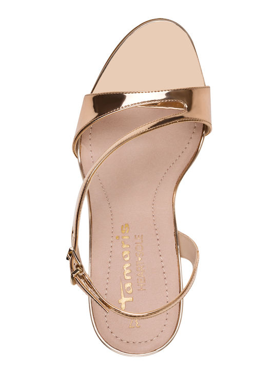 Leder Damen Sandalen Rosa Gold
