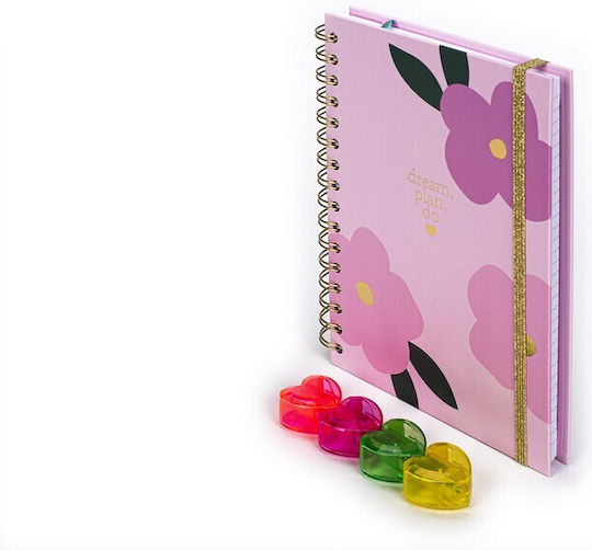 Tri-Coastal Design Posh+pop Flowers Caiet Cu Cauciuc