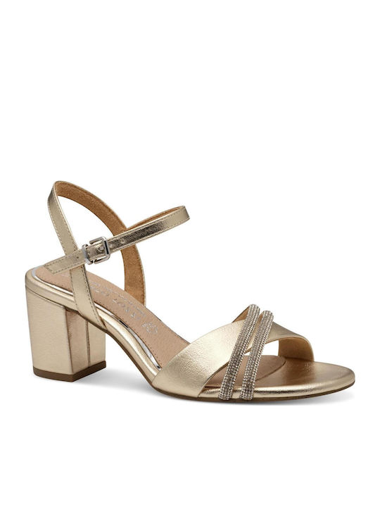 Sandalen mit Strass Gold