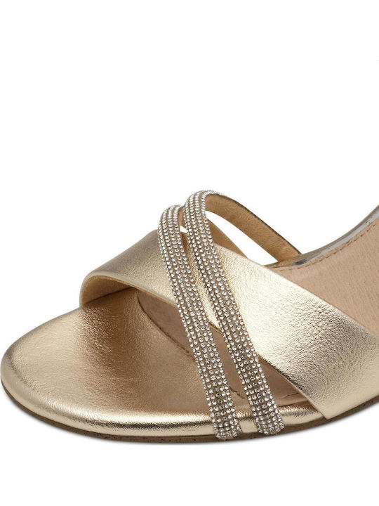 Sandalen mit Strass Gold