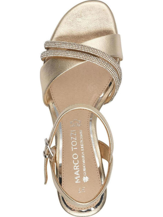 Sandalen mit Strass Gold