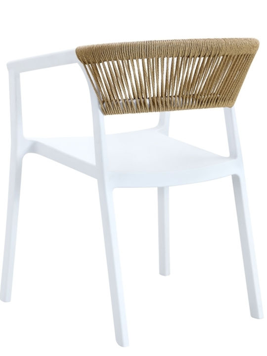 Gartenstühle Polypropylen Elma Weiß 56x93x57cm