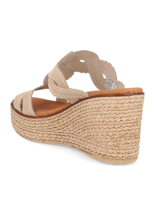 Damenplattformen Beige