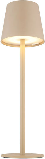 Globo Lighting Μεταλλικό Πορτατίφ LED με Μπεζ Καπέλο και Βάση