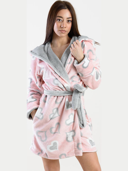 Koyote Winter Women's Fleece Robe Pink