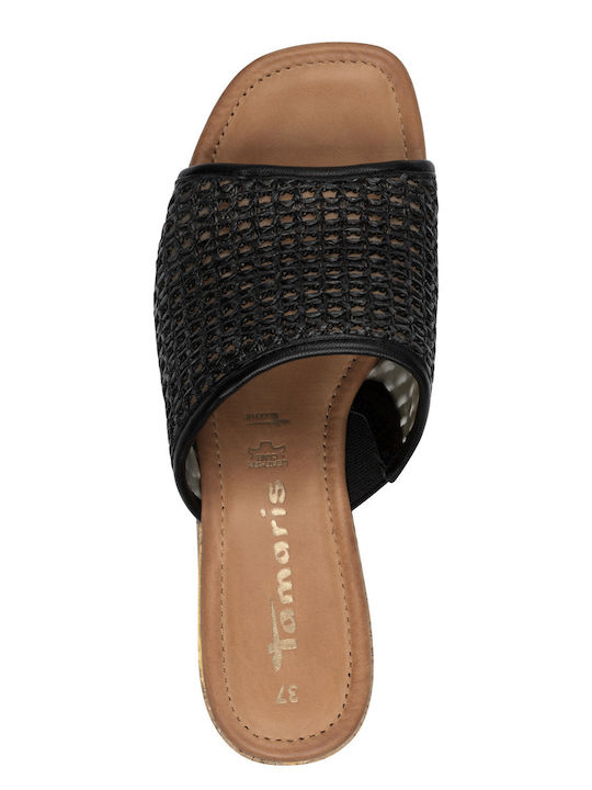 Mules with Chunky High Heel in Black Color