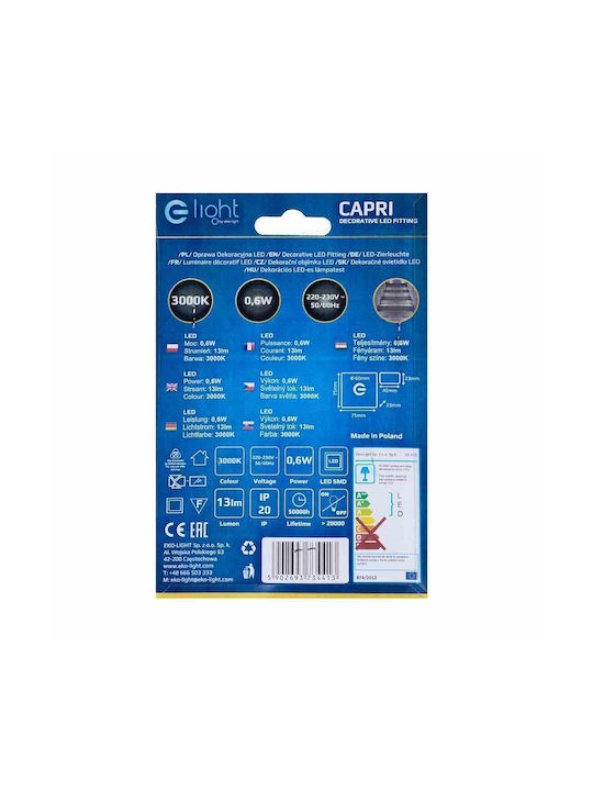Eko Light Φωτιστικό Τοίχου με Ενσωματωμένο LED και Θερμό Λευκό Φως
