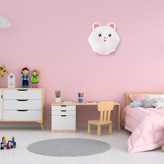 Eko Light O singură lumină Lumină de tavan pentru copii Suspendata 20W cu suport pentru bec E27 Roz 40cm