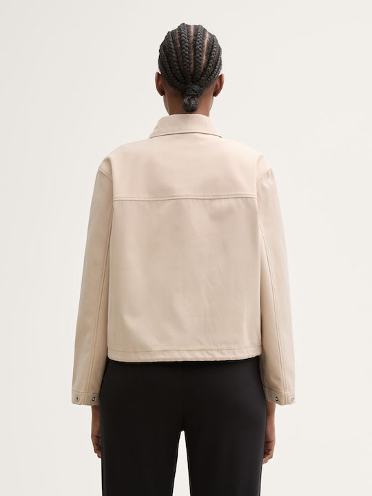 Women's Short Lifestyle Jacket for Winter Beige