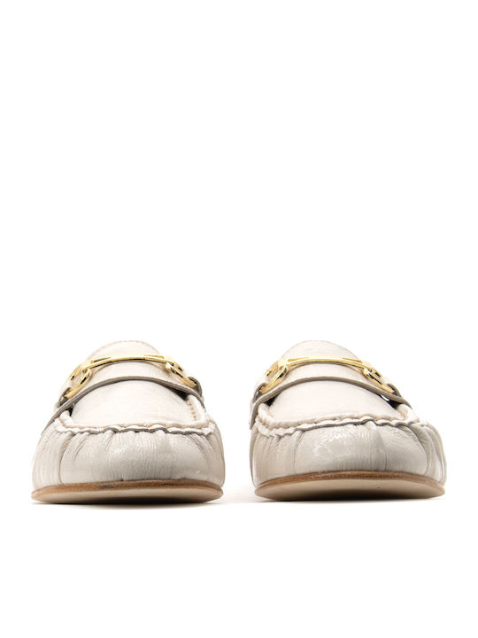 Velaide Lackleder Damen Mokassins in Beige Farbe