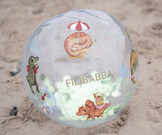 Inflatable Beach Ball Dino Beach Confetti 40cm Filibabba