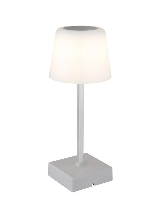 Globo Lighting Table Lamp LED with White Shade and Silver Base
