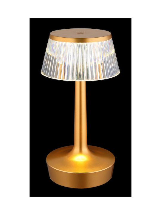 Globo Lighting Tischlampe LED mit Transparent Schirm und Gold Basis