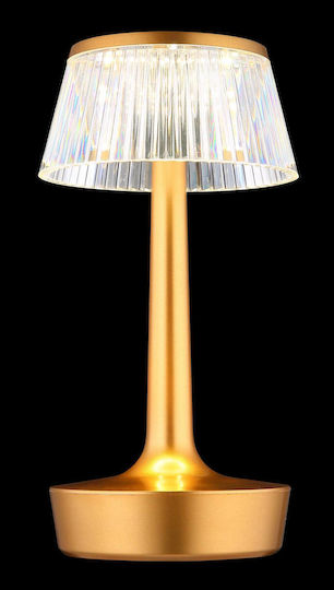 Globo Lighting Πορτατίφ LED με Διάφανο Καπέλο και Χρυσή Βάση