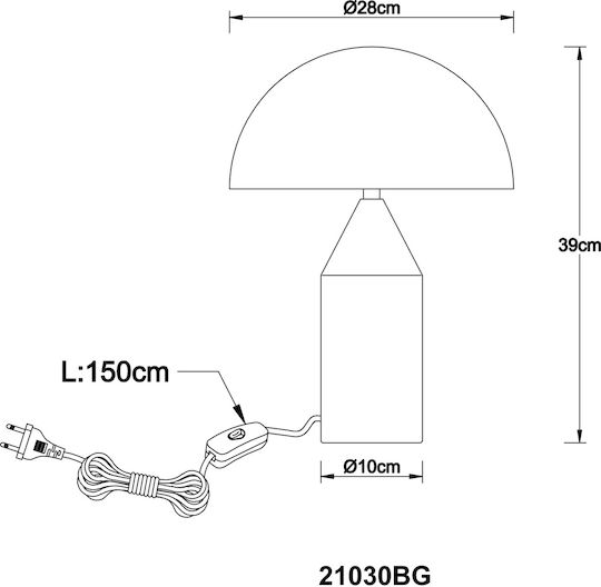 Globo Lighting Metallisches Tischlampen Für E27 Fassung Mit Grünem Hut Und Basis