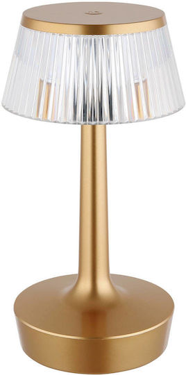 Globo Lighting Πορτατίφ LED με Διάφανο Καπέλο και Χρυσή Βάση