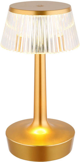 Globo Lighting Πορτατίφ LED με Διάφανο Καπέλο και Χρυσή Βάση
