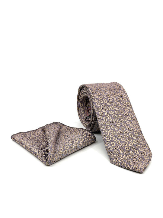 Legend Accessories Men's Tie Set Printed in Lilac Color
