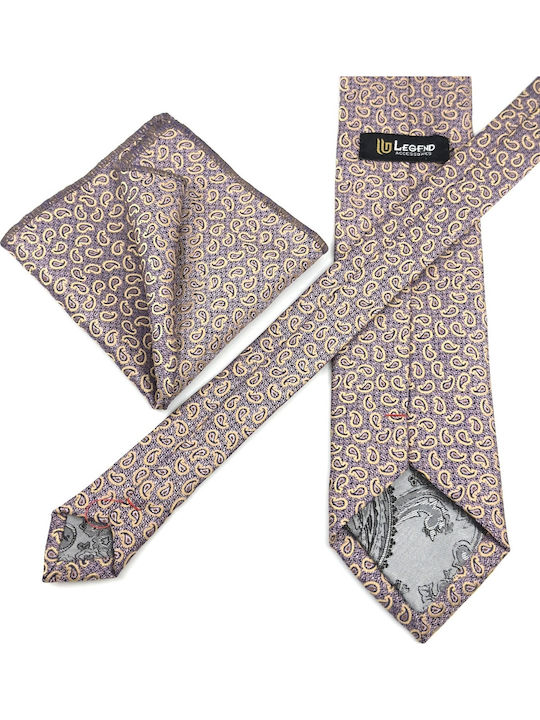 Legend Accessories Men's Tie Set Printed in Lilac Color