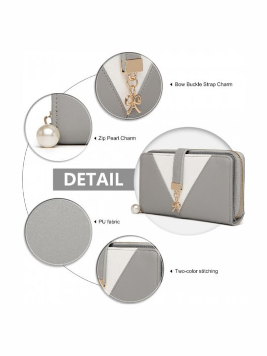 Leather Women's Wallet Classic Gray