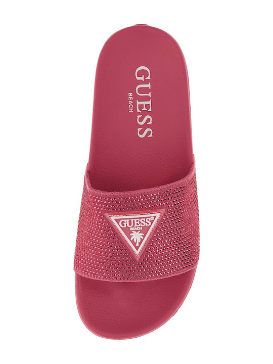Damen-Flip-Flops - Hausschuhe in Fuchsie Farbe