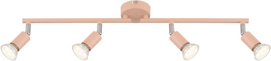 Globo Lighting Matrix Спот с 4 Светлини и Цокъл GU10 в Оранжев Цвят