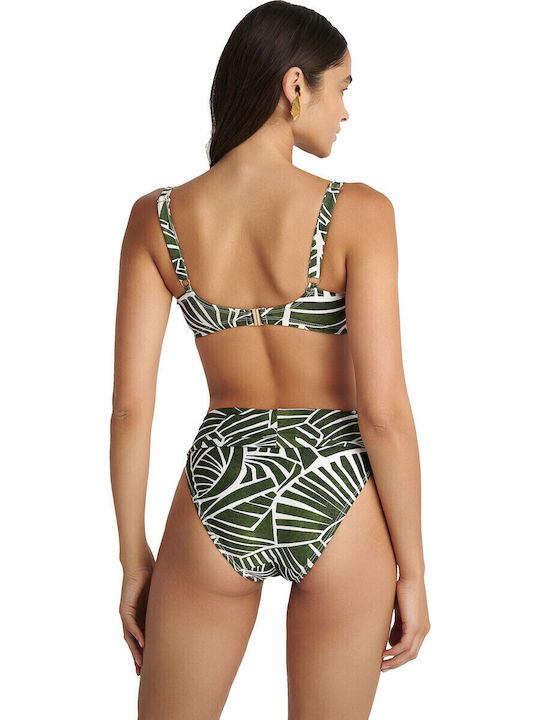 Amazon Streifen Bikini Oberteile D Cup Grün