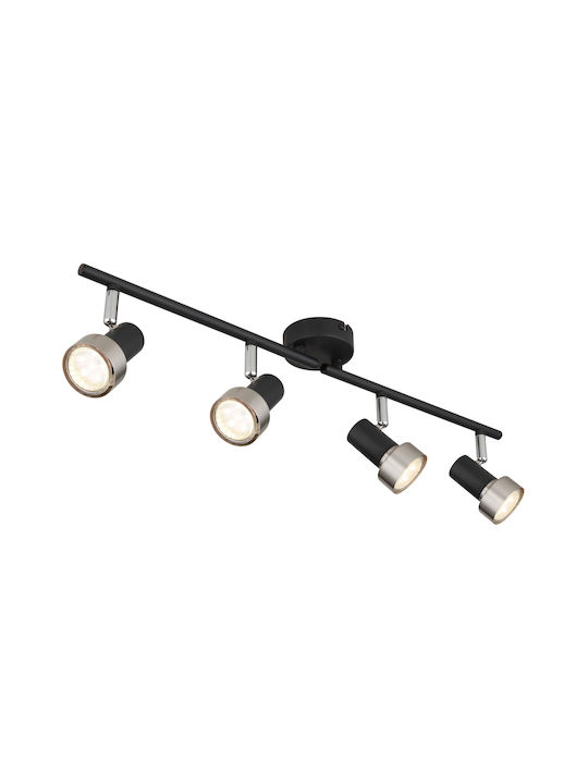 Globo Lighting Spot with 4 Lights in Black Color