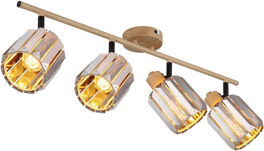 Globo Lighting Σποτ με 4 Φώτα σε Μπεζ Χρώμα Globo Lighting Σποτ με 4 Φώτα σε Μπεζ Χρώμα