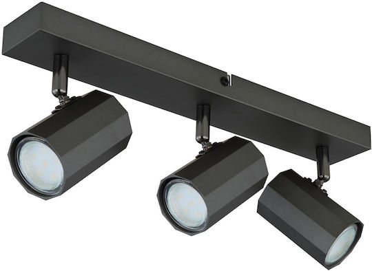 Globo Lighting Dreifach Decken- und Wandleuchte mit GU10 Lampenbirnensockel in Grau Farbe