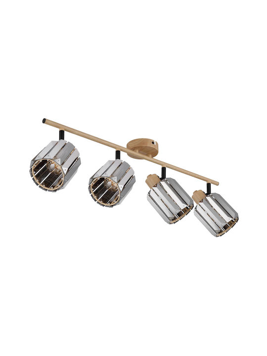 Globo Lighting Σποτ με 4 Φώτα σε Μπεζ Χρώμα