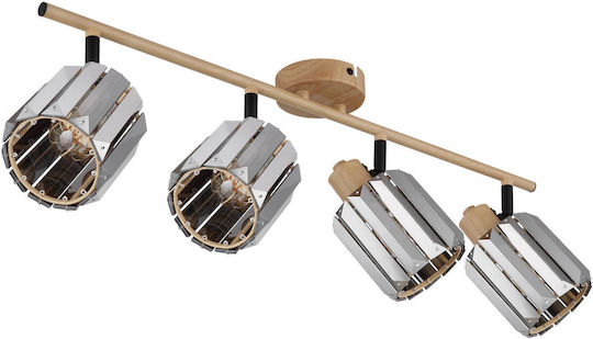 Globo Lighting Σποτ με 4 Φώτα σε Μπεζ Χρώμα