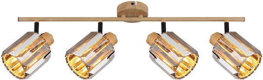 Globo Lighting Σποτ με 4 Φώτα σε Μπεζ Χρώμα