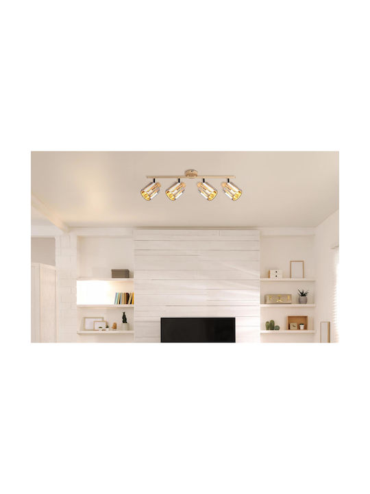 Globo Lighting Σποτ με 4 Φώτα σε Μπεζ Χρώμα