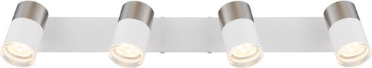 Globo Lighting Σποτ με 4 Φώτα και με Ντουί GU10 σε Λευκό Χρώμα