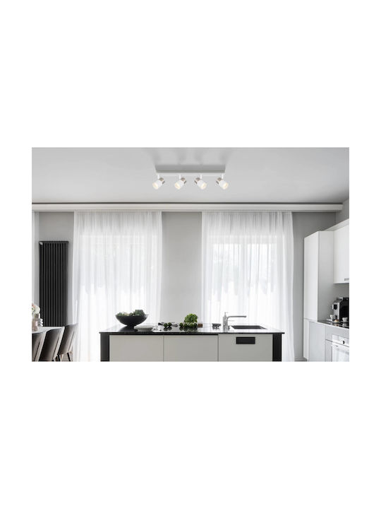 Globo Lighting Σποτ με 4 Φώτα σε Λευκό Χρώμα