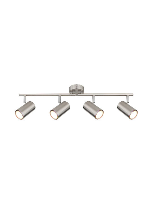 Globo Lighting Σποτ με 4 Φώτα σε Ασημί Χρώμα