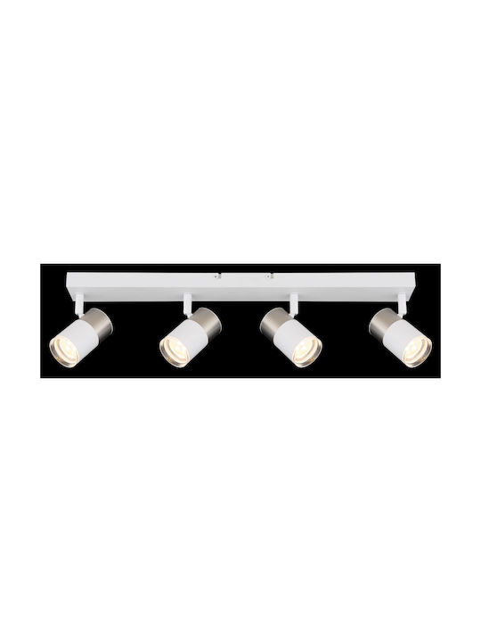 Globo Lighting Σποτ με 4 Φώτα σε Λευκό Χρώμα