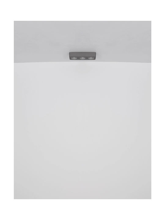 Globo Lighting Τριπλό LED Θερμό Λευκό Σποτ σε Γκρι Χρώμα