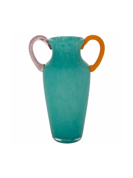 Handmade Glass Vase 21x14x31cm Light Blue