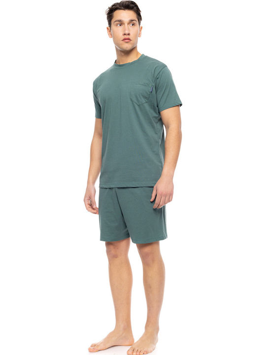 Ulisse Καλοκαιρινή Ανδρική Πιτζάμα Βαμβακερή Oil Green