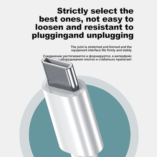 Leewello USB 2.0 Cable USB-C male - USB-C 60W Λευκό 1m