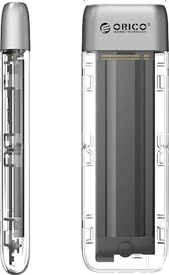 Orico Θήκη για Σκληρό Δίσκο M.2 SATA III NVME με σύνδεση USB 3.2 Type-C σε Διάφανο χρώμα